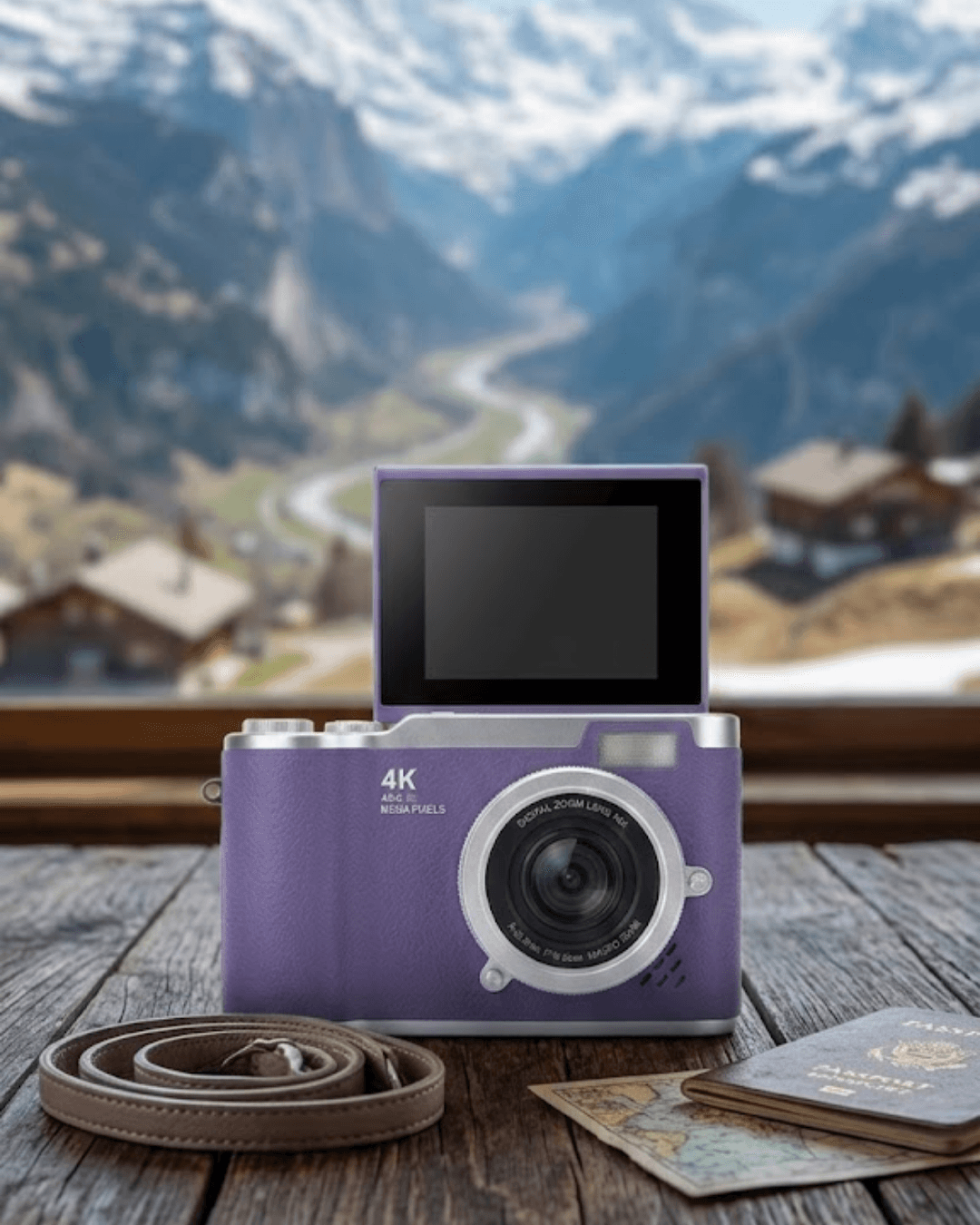 4K Vlog Kamera 48 MP Otomatik Odaklı Flip Ekranlı İçerik Üreticileri İçin