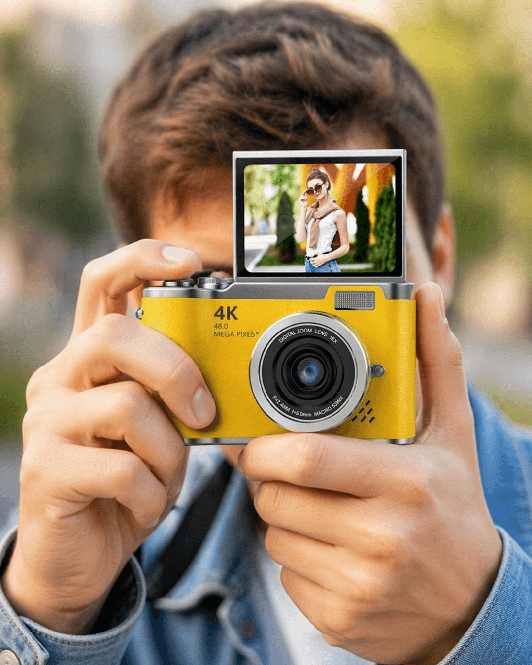 48 MP 4K Dijital Kamera Flip Ekranlı Vlog Selfie Çekim Profesyonel Fotoğraf Makinesi