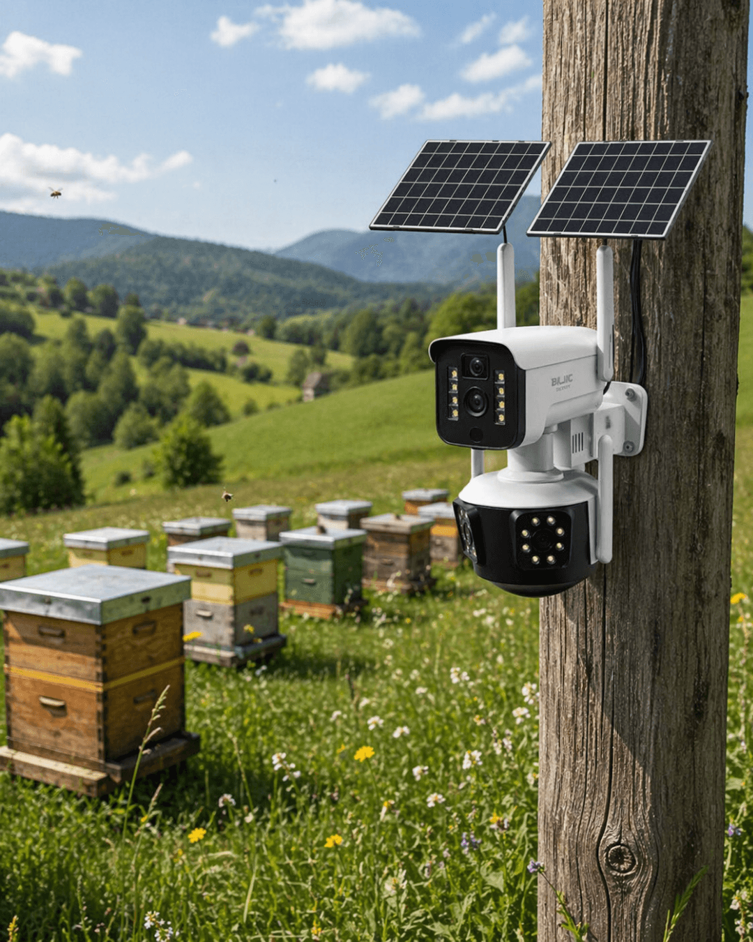 Güneş Enerjili Çiftlik Kamerası 9MP 4G SIM Kartlı Solar Güvenlik Kamerası