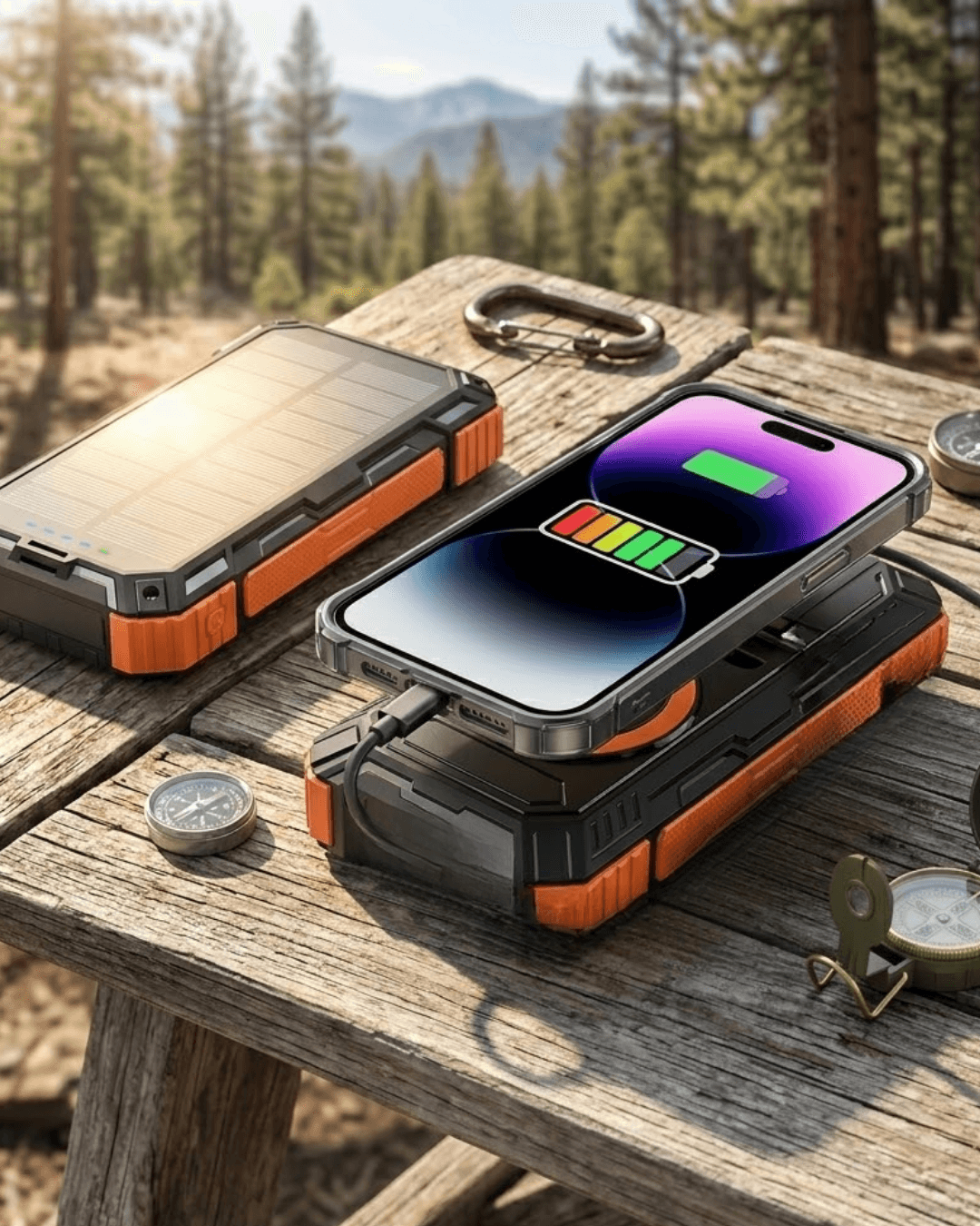 20000 mAh Güneş Enerjili Powerbank Kablosuz Şarj Hızlı Şarj Taşınabilir Batarya