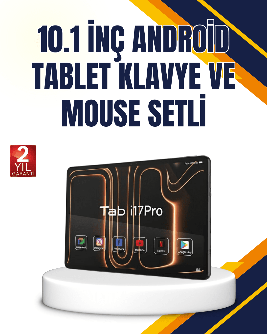 Android Tablet 10.1 inç 16GB RAM 1TB Depolama Klavye Mouse Kalem