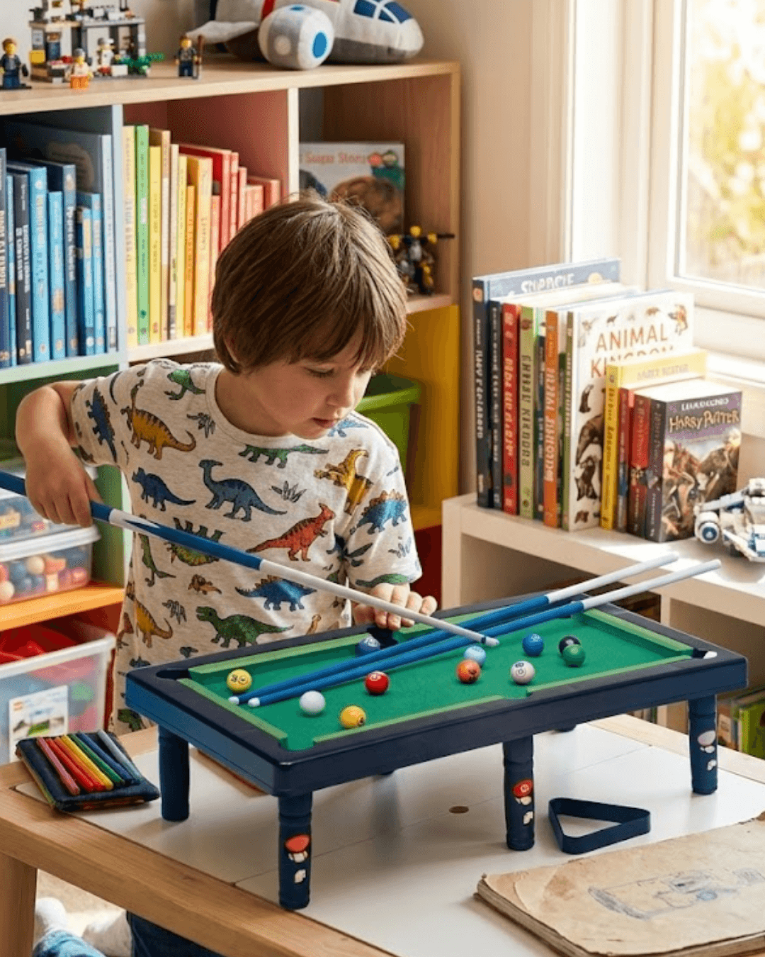 Mini Bilardo Oyunu Seti Evde Eğlenceli Masa Oyunu Çocuk ve Aile İçin