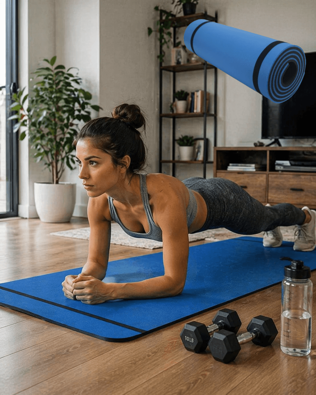 10 mm Egzersiz Matı Yoga Pilates Aerobik Kaymaz Doku Esnek Dayanıklı Spor Minderi