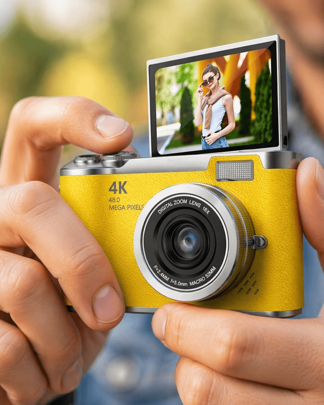 48 MP Kamera 4K Video Çekim Flip Screen Selfie Vlog Fotoğraf Makinesi