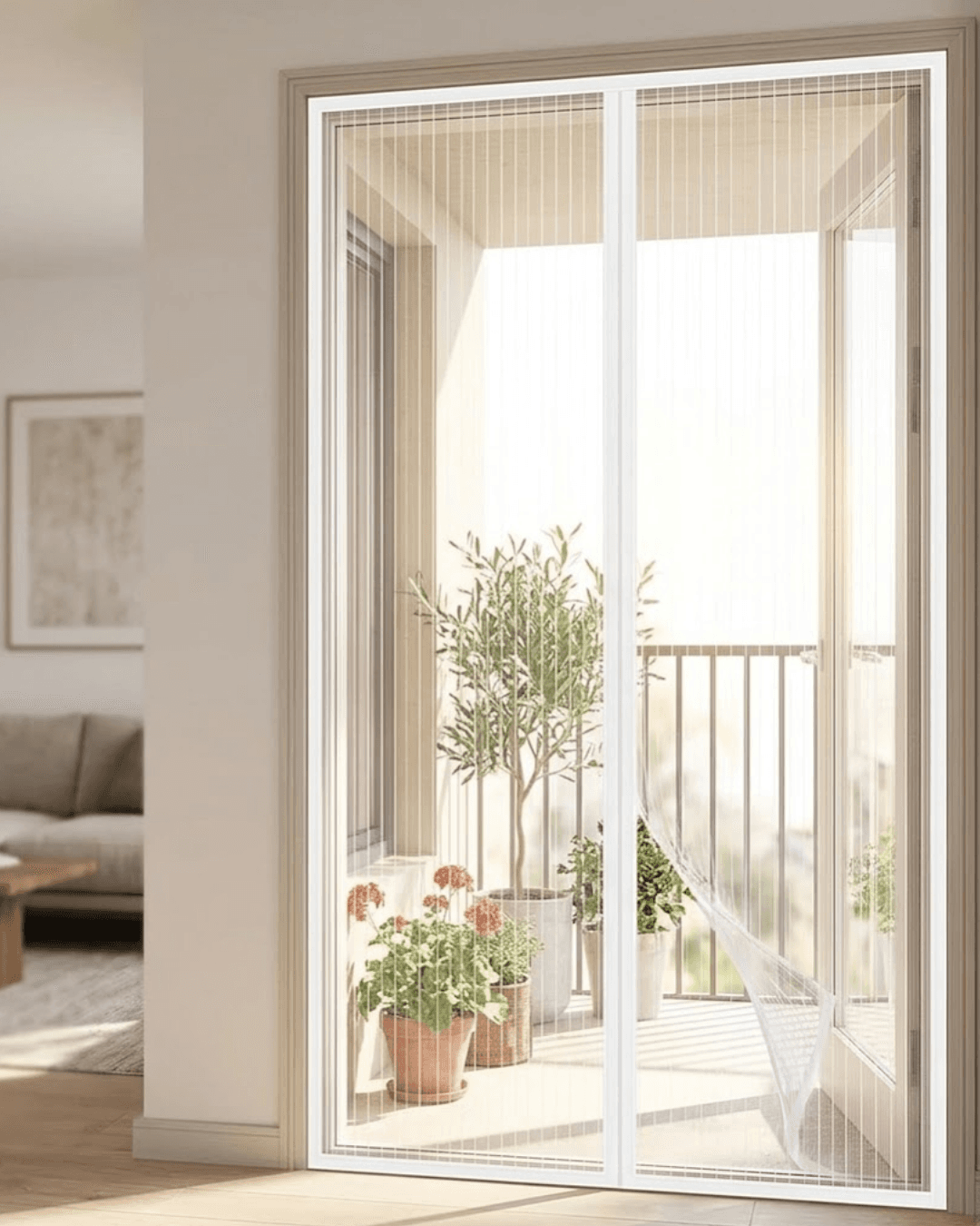 Mıknatıslı Kapı Sinekliği 105x210 cm Kendiliğinden Kapanan Çift Taraflı Bant Hediyeli