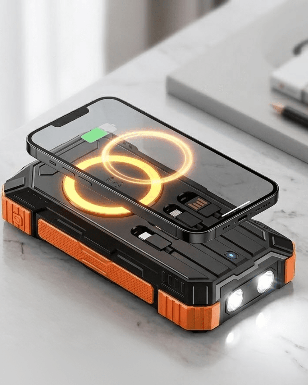 20000 mAh Güneş Enerjili Powerbank Kablosuz Hızlı Şarj Taşınabilir Batarya
