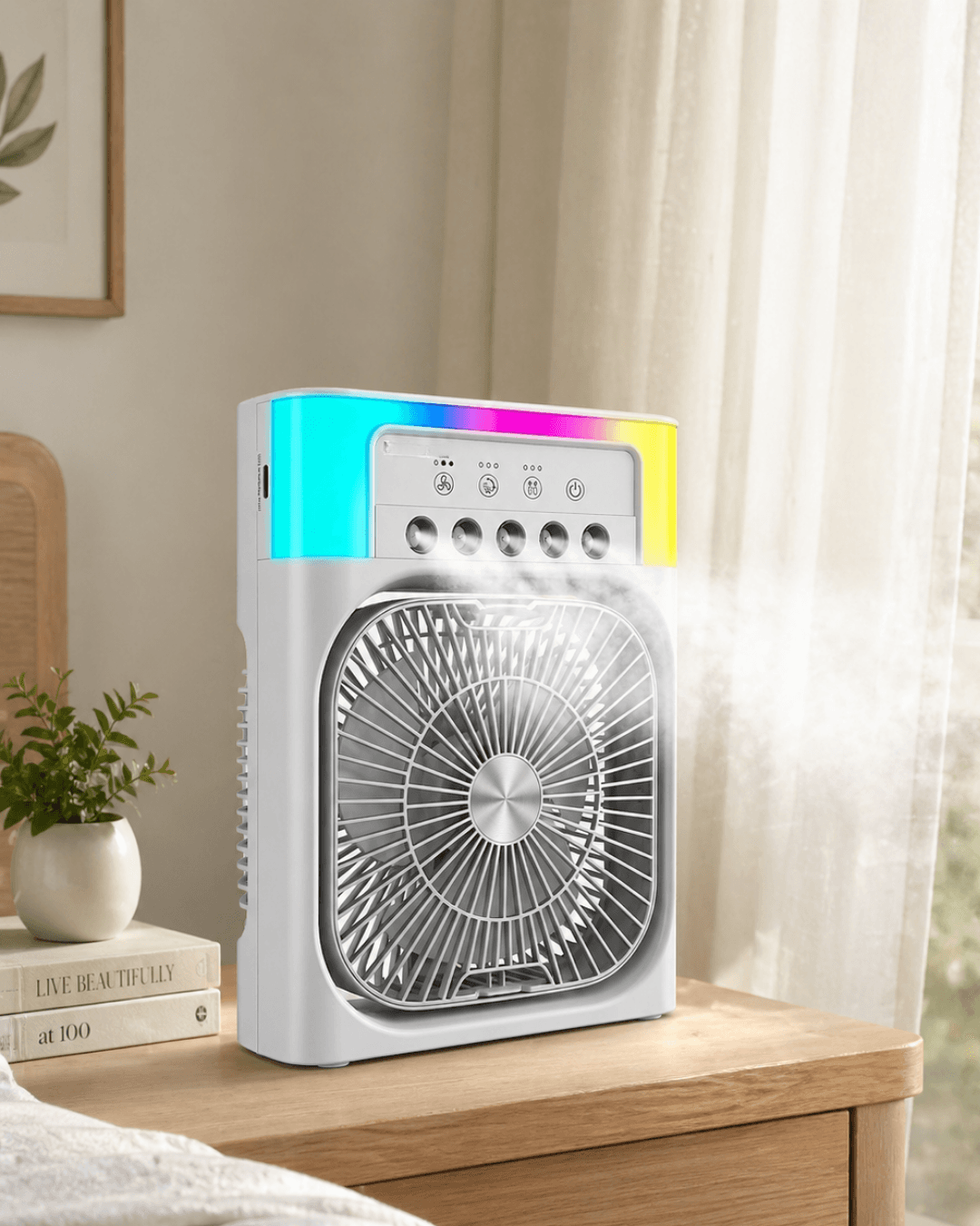 Su Buharlı Mini Klima Fan RGB Işıklı Taşınabilir Serinletici USB Sessiz Soğutucu