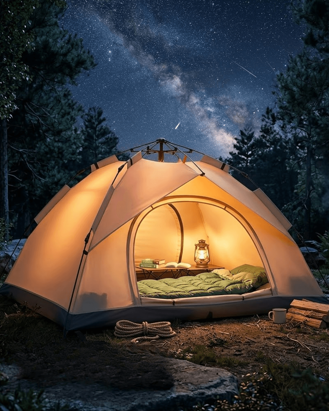 Çift Katmanlı Otomatik Kamp Çadırı Suya Dayanıklı Outdoor Çadır