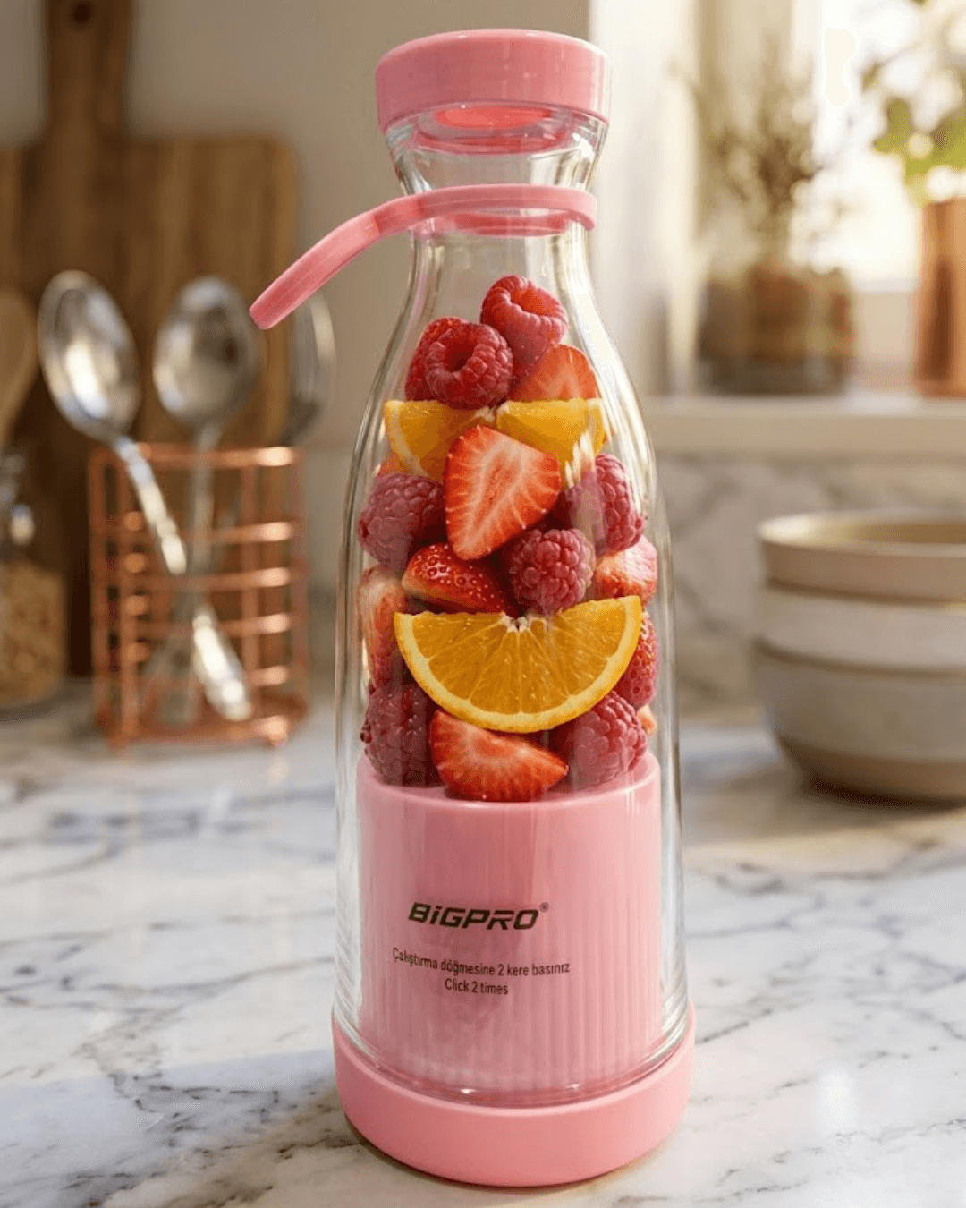 Taşınabilir Blender Kablosuz Smoothie ve Meyve Karıştırıcı USB Şarjlı Pratik