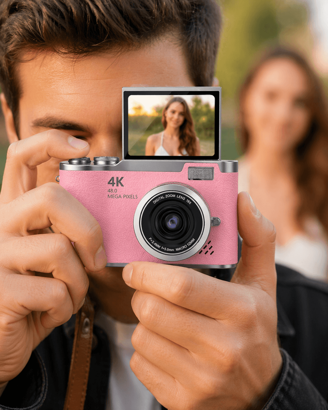 Yeni Nesil Dijital Kamera 48 MP Selfie Vlog Kamera Flip Screen 18x Zoom