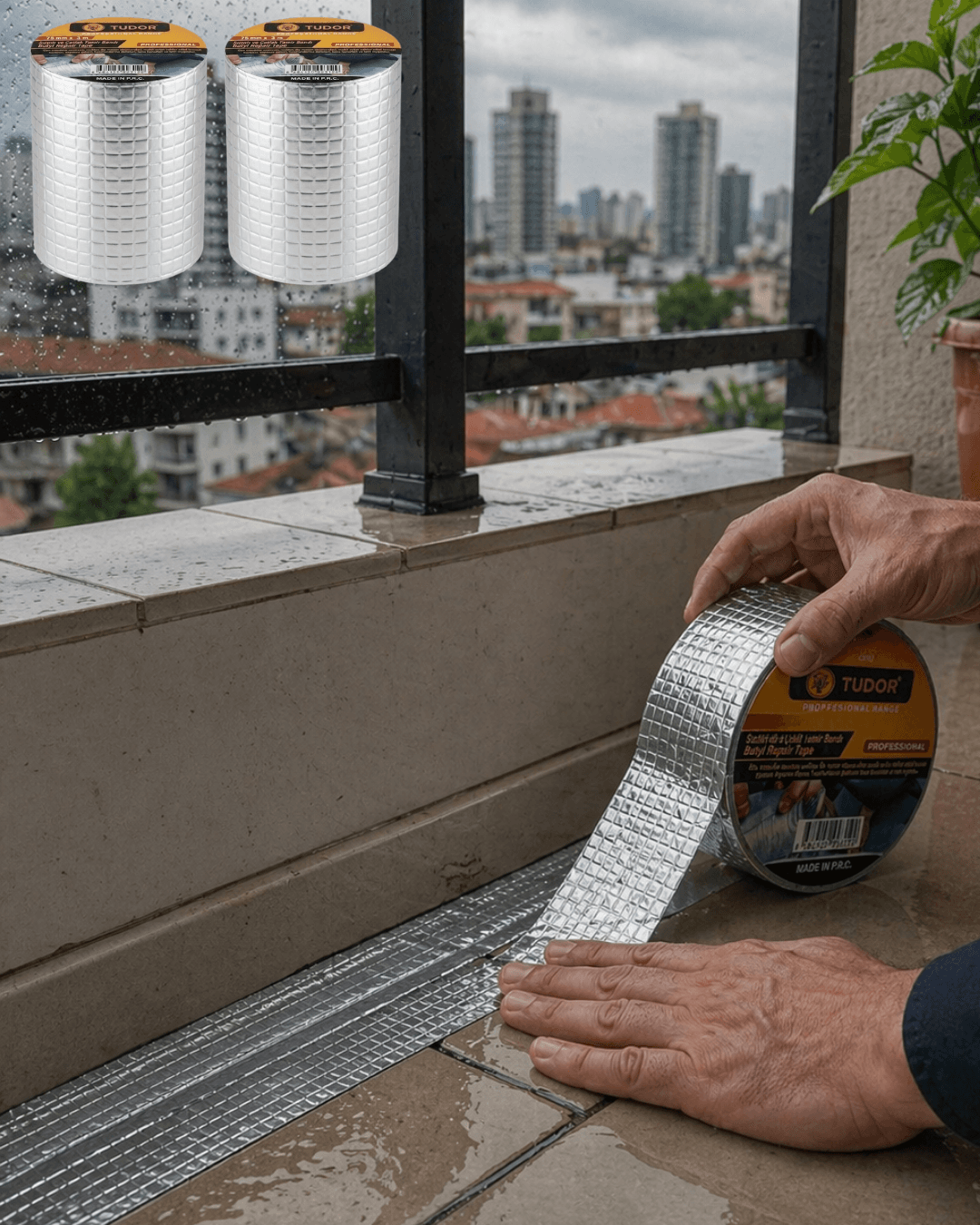 2 Li Set Çok Amaçlı Tamir Bandı Çatı PVC Boru İzolasyon Bandı 72 mm x 2 m