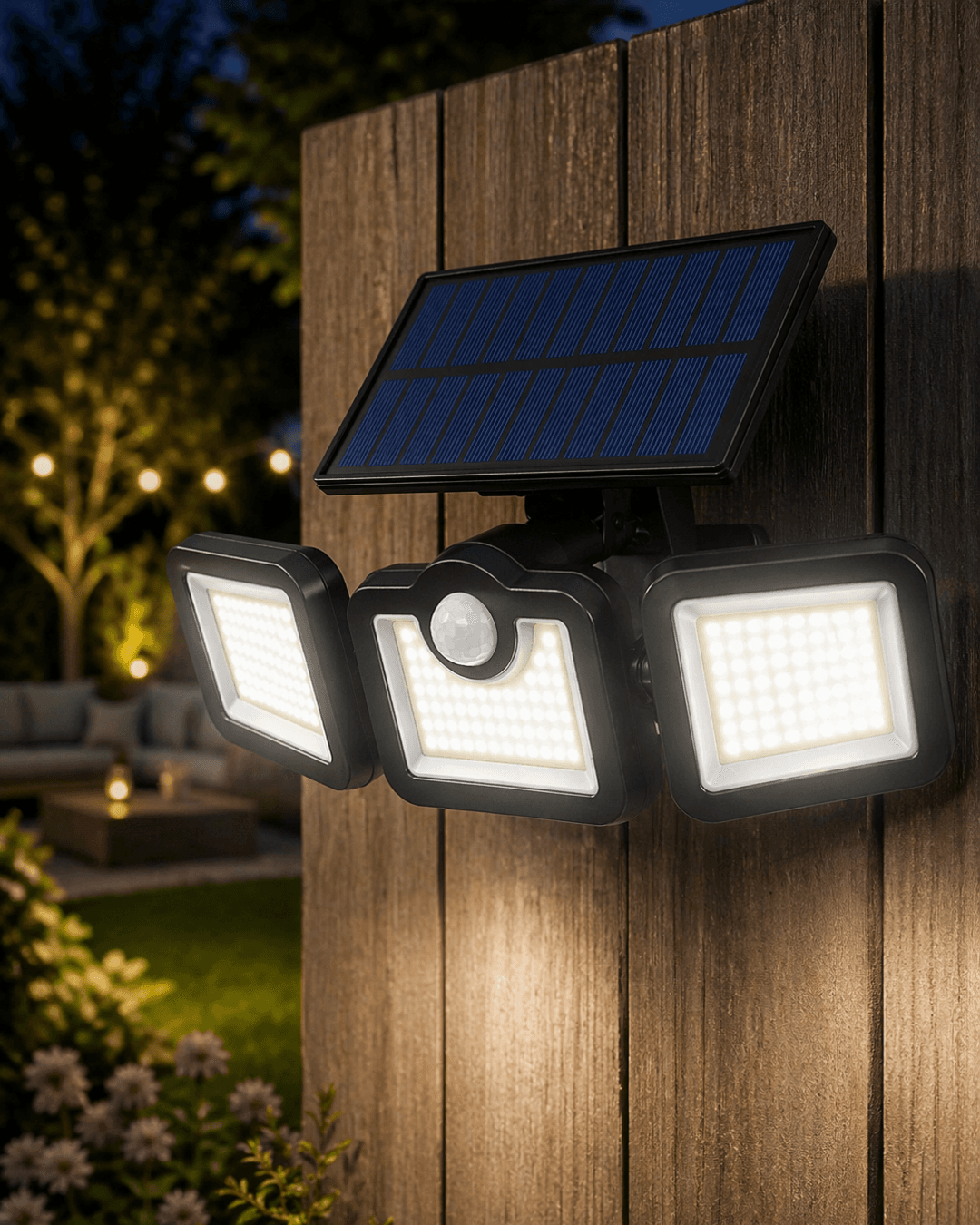 Hareket Sensörlü Solar Bahçe Lambası Güçlü LED Duvar Projektörü Dış Mekan