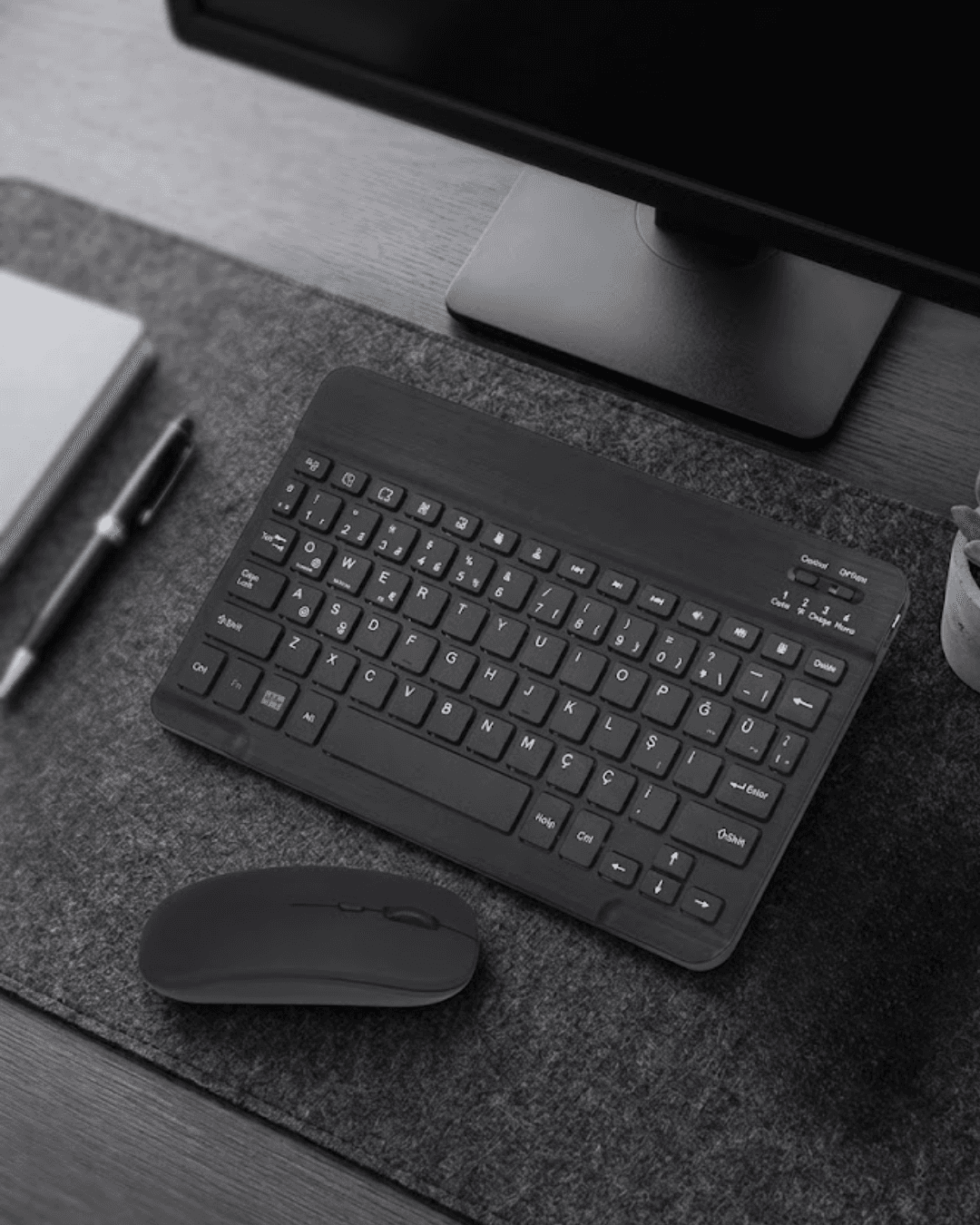 Bluetooth Klavye Mouse Seti Taşınabilir Wireless Bilgisayar Aksesuarı