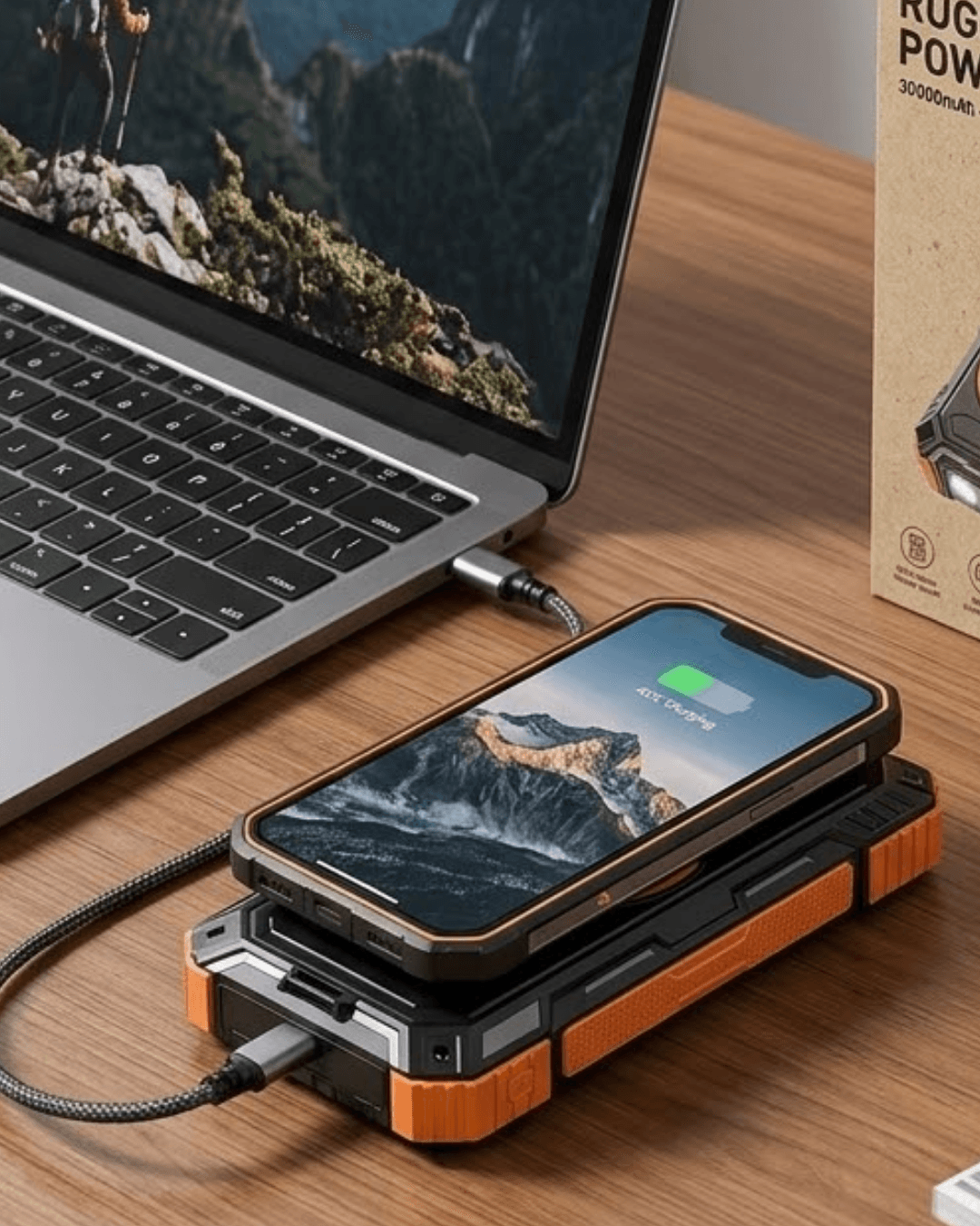 20000 mAh Güneş Enerjili Powerbank Hızlı Şarj Kablosuz Taşınabilir Batarya