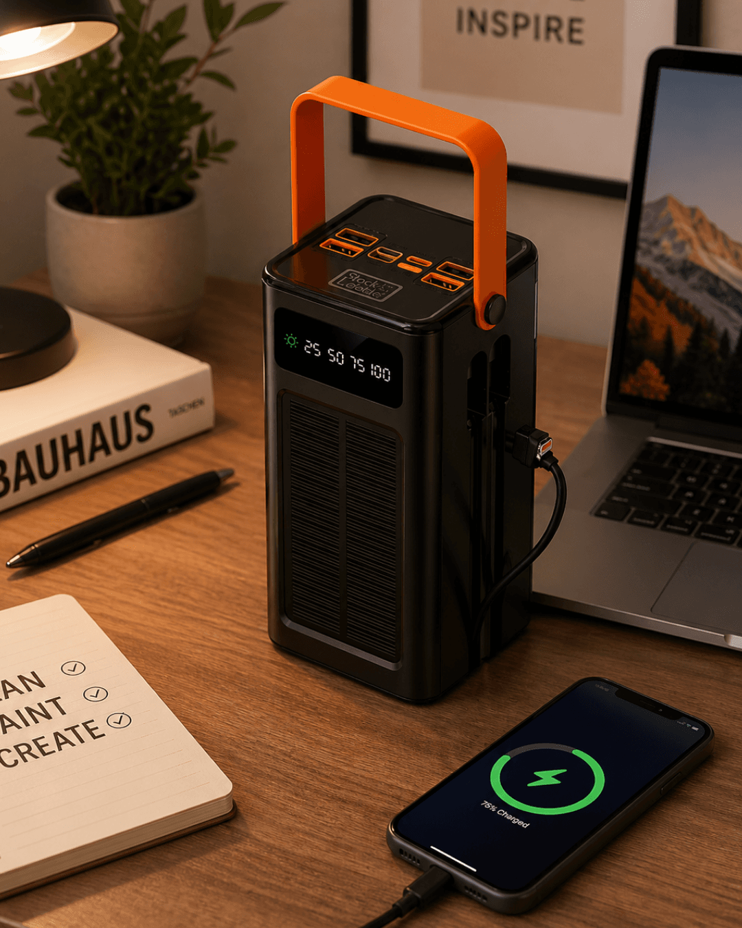 Güneş Enerjili Hızlı Şarj Powerbank 80.000 mAh Yüksek Kapasiteli Taşınabilir