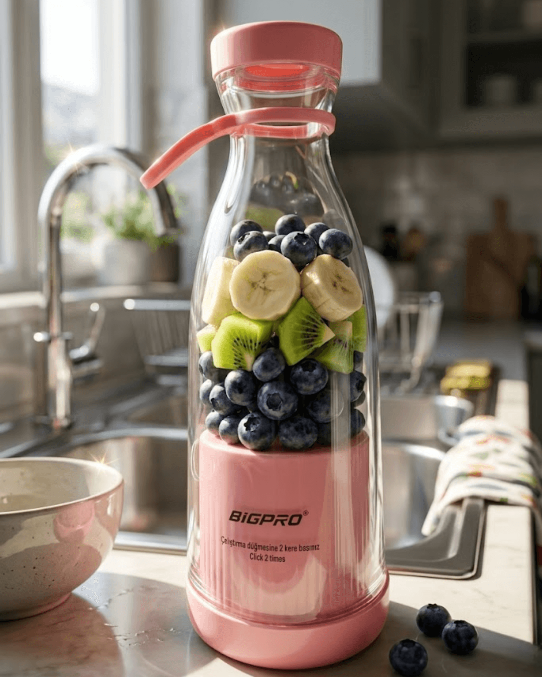 Mini Blender USB Şarjlı Taşınabilir Smoothie Hazırlayıcı Kolay Temizlenebilir