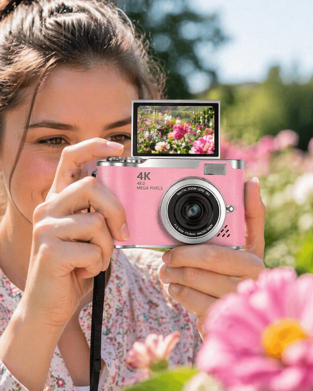 Sosyal Medya İçerik Kamerası 48 MP HD Video Flip Ekranlı Dijital Kamera