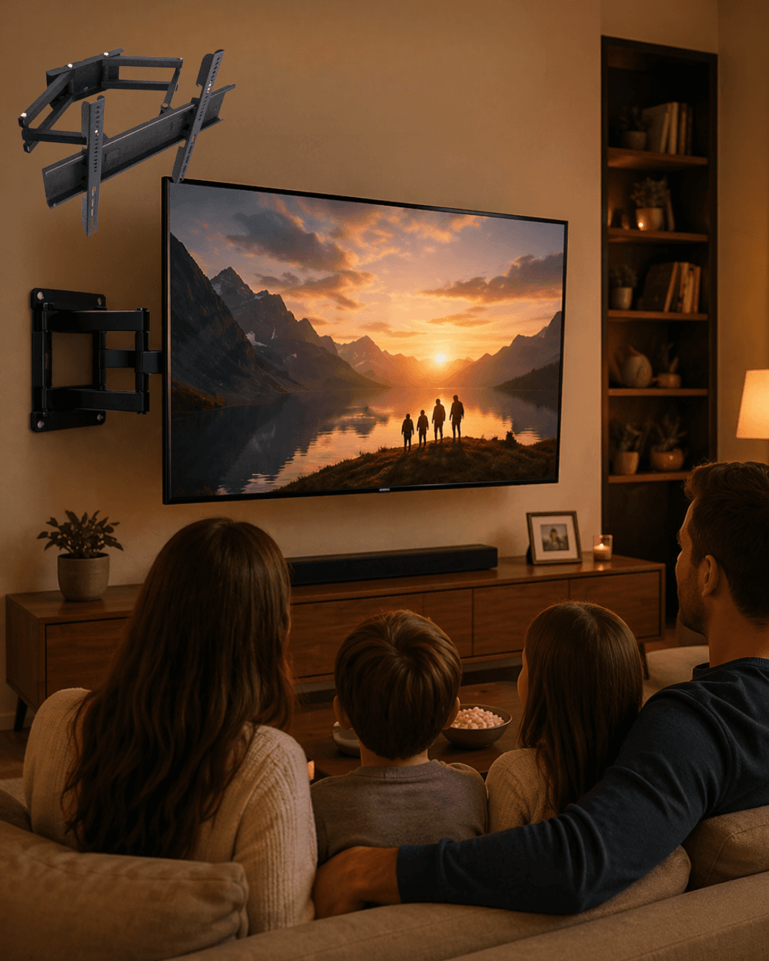 32-55 İnç Ayarlanabilir TV Askı Aparatı Güçlü Duvar Tipi Hareketli Montaj