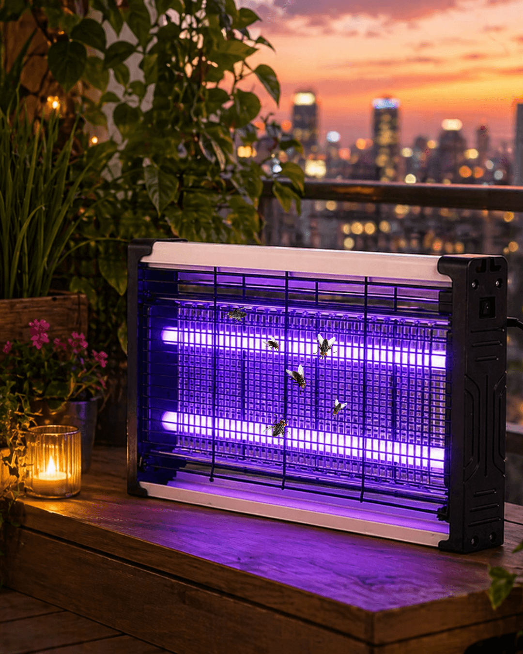 Elektrikli Sinek Savar UV Işıklı Sessiz Lamba Ev Balkon Mutfak İçin 6W