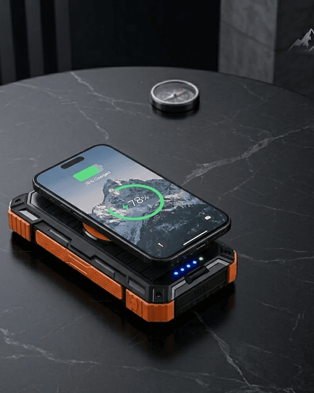 Güneş Enerjili 20000 mAh Powerbank Kablosuz Hızlı Şarj Taşınabilir