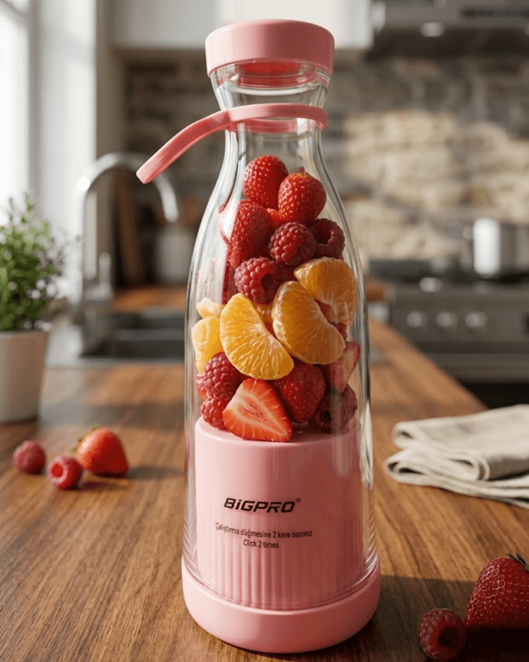 BİG BARDAK BLENDER Kablosuz USB Şarjlı Taşınabilir Pratik Blender