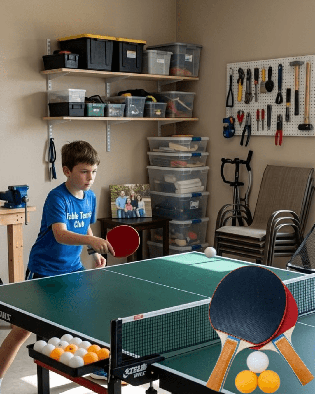 BSR709 Taşınabilir Masa Tenisi Seti - 2 Raket ve Toplar ile Evde Spor