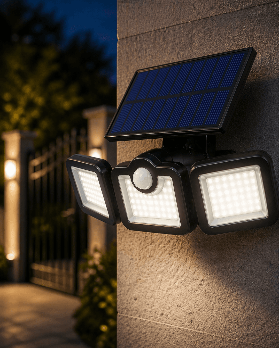 V023 Güneş Enerjili LED Bahçe Lambası Hareket Sensörlü Dış Mekan Aydınlatma