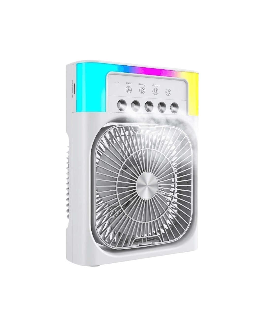 Işıklı Fan 5005 RGB Mini Soğutucu USB Şarjlı Sessiz Masa Fanı 3