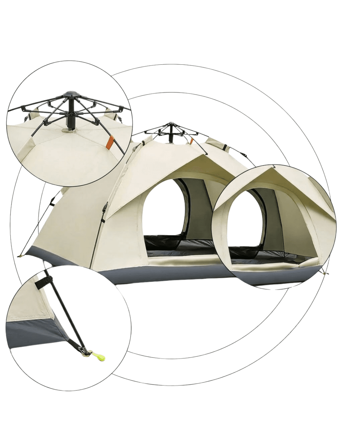 Otomatik Kamp Çadırı 200x150 cm Taşınabilir Pratik Outdoor Çadır 5