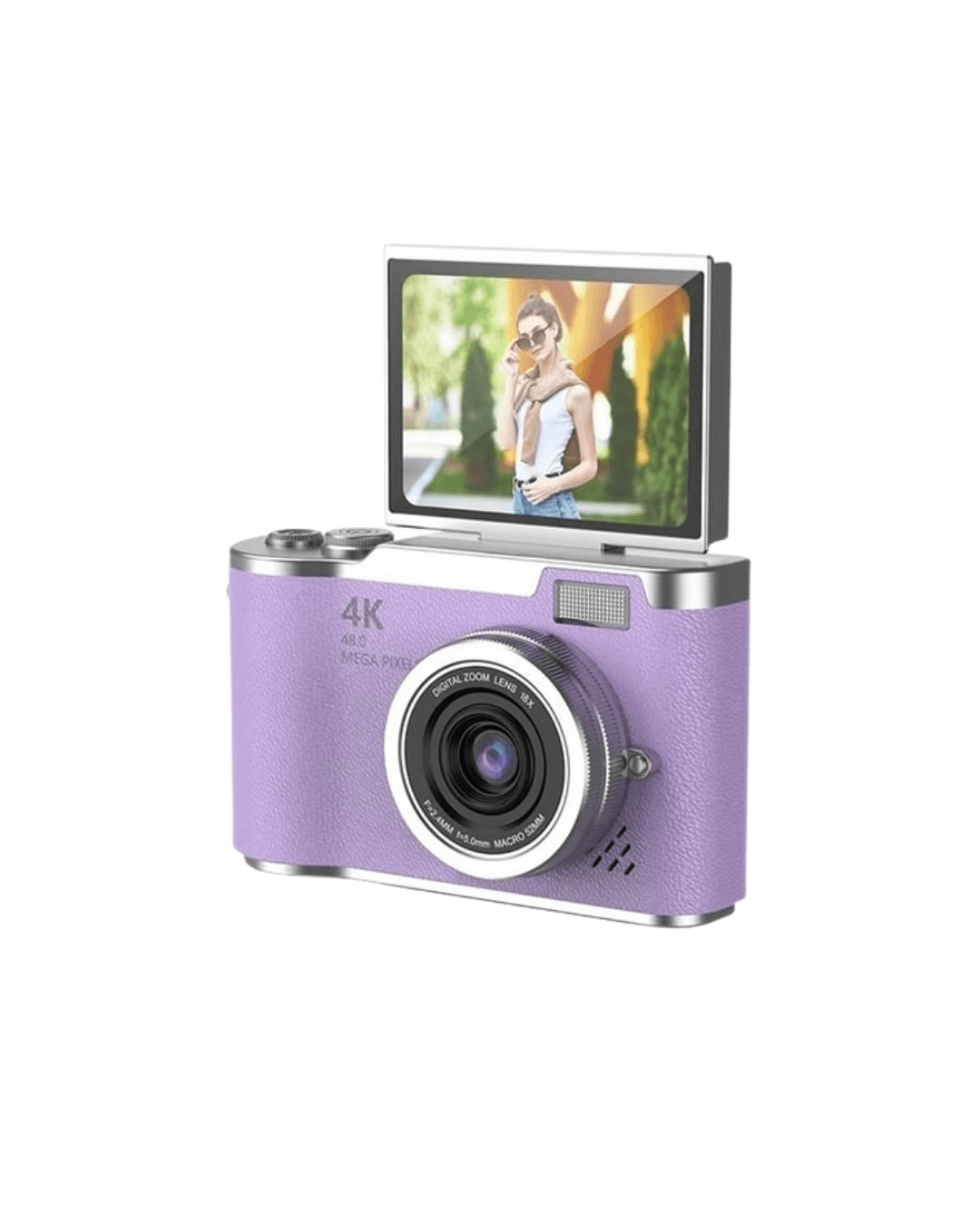 4K Kompakt Kamera 48 MP Autofocus Flash Vlog Kamera Flip Ekran 3