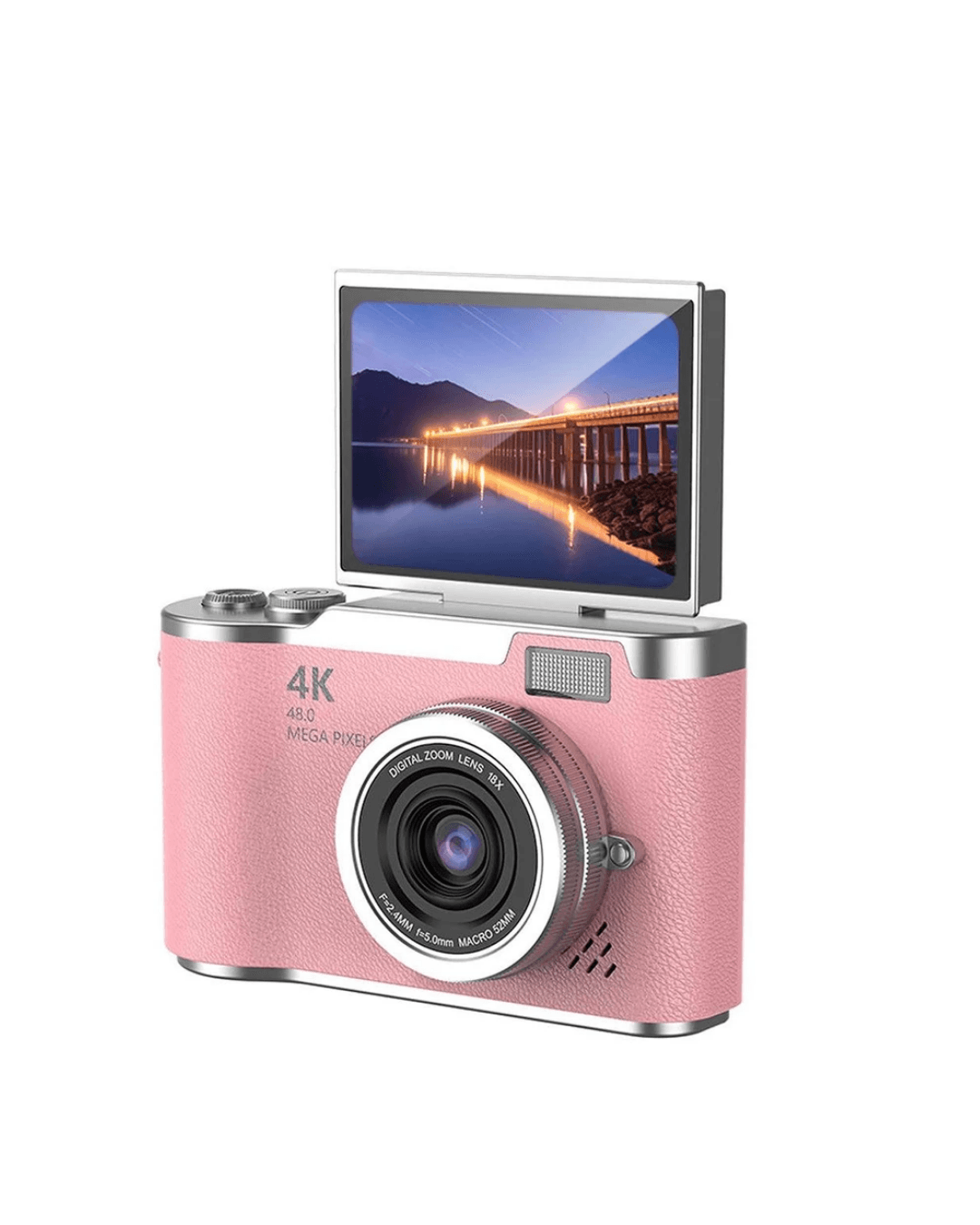 LK007 48 MP Dijital Fotoğraf Makinesi Pembe - 1080P Video Flip Ekran 3