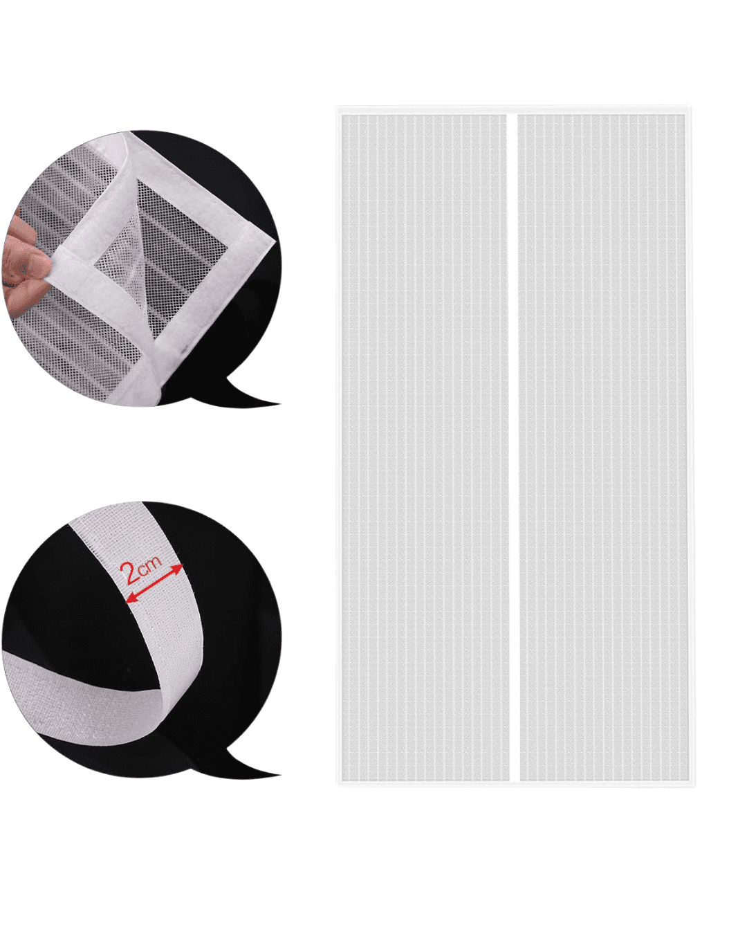 Mıknatıslı Kapı Sinekliği 105x210 CM Tül Sineklik Çift Taraflı Bant Hediyeli 3