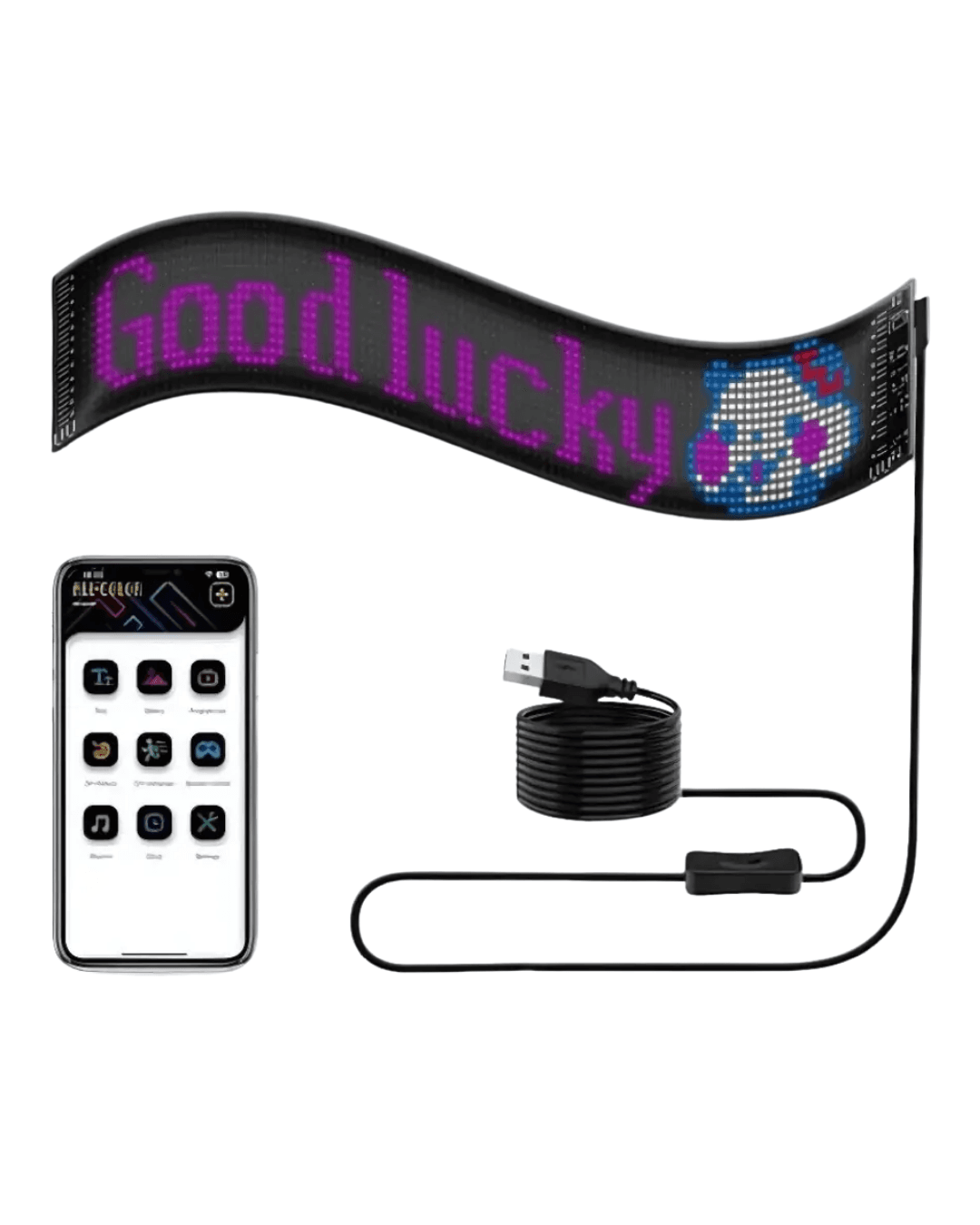 RGB Kayan Yazı LED Panel Telefon Kontrollü Animasyonlu Akıllı Ekran 16x96 4