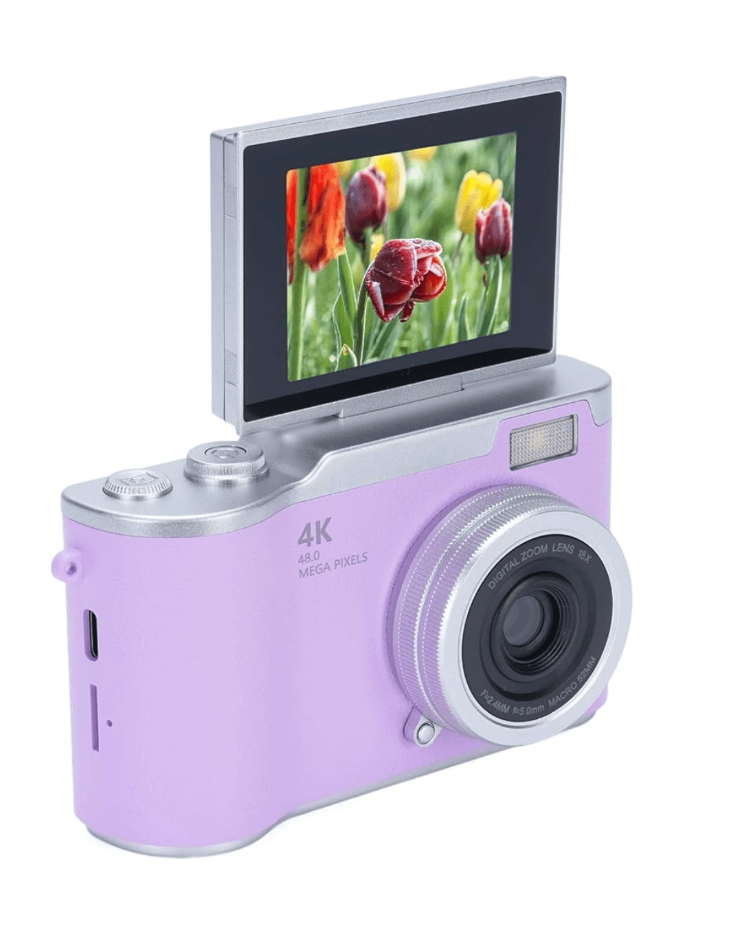 4K Kompakt Kamera 48 MP Autofocus Flash Vlog Kamera Flip Ekran 4