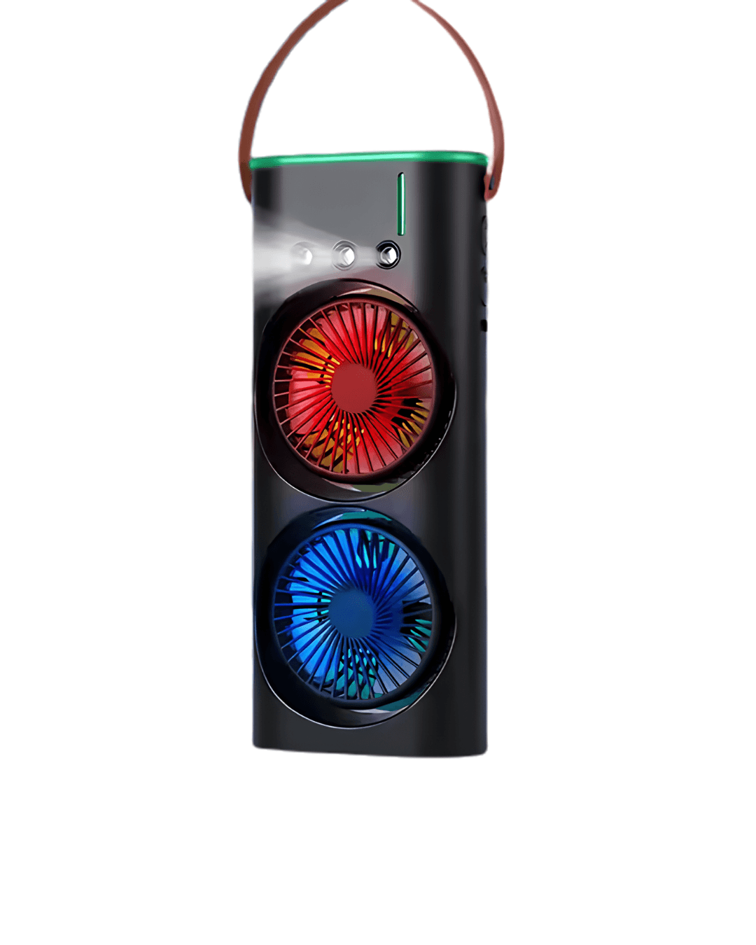 Şarjlı Buharlı Serinletici Fan RGB Işıklı Çift Pervaneli Masa Fanı USB 3