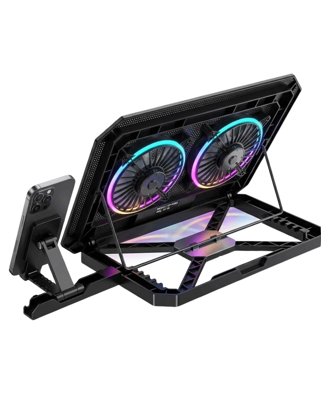 N33 Sessiz Çift Fanlı Laptop Soğutucu Stand RGB Aydınlatmalı 5