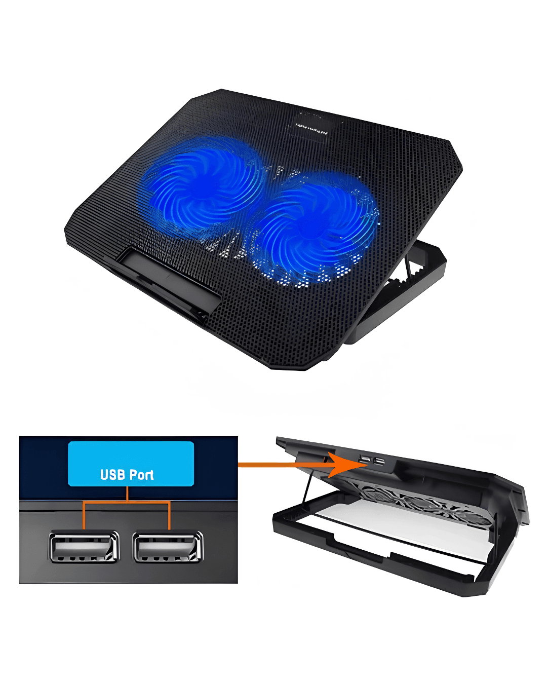 N99 Ayarlanabilir Laptop Soğutucu Stand Çift Fanlı Bilgisayar Soğutucusu 5