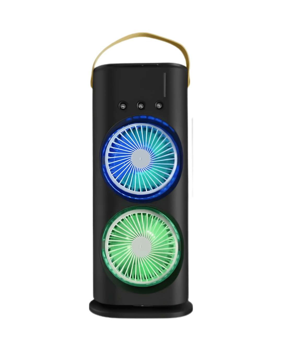 Şarjlı Buharlı Serinletici Fan RGB Işıklı Çift Pervaneli Masa Fanı USB 4