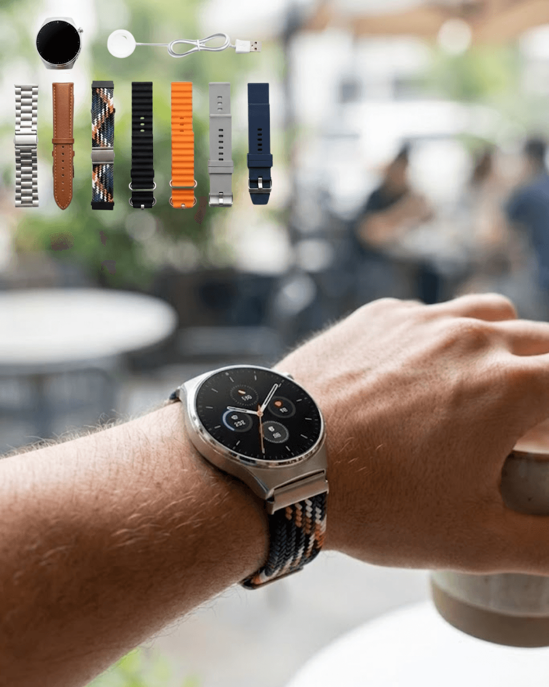 Akıllı Saat 7 Kordonlu Bluetooth Arama Nabız Takip Spor Modlu Çok Fonksiyonlu