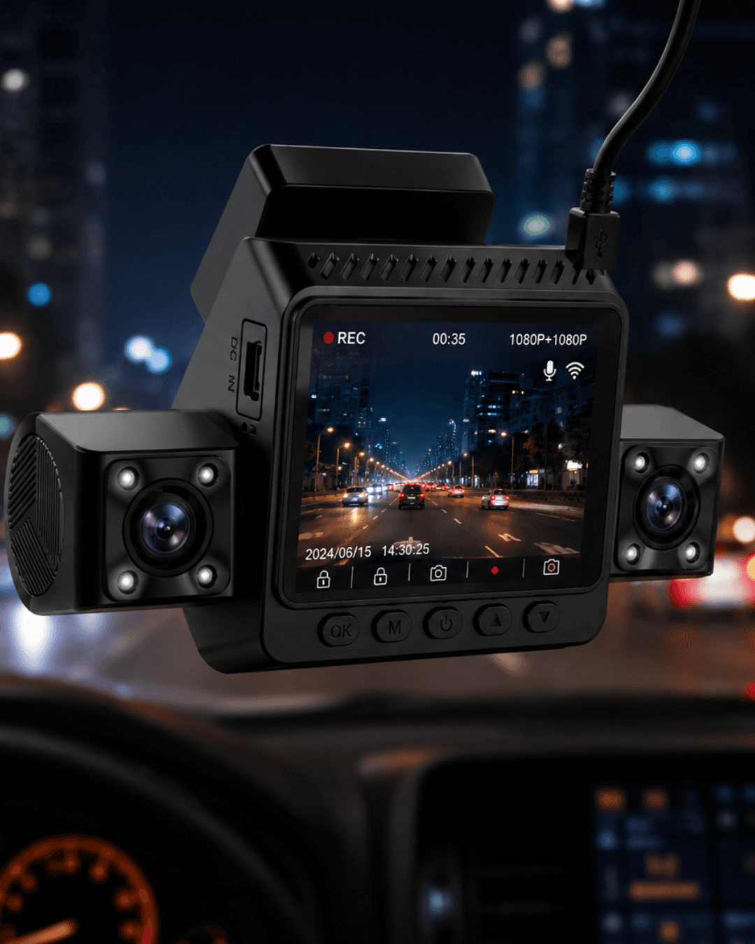 Araç İçi Güvenlik Kamerası 4 Lensli Full HD Kayıt Sistemi
