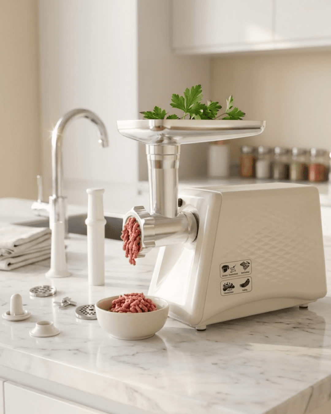 Paslanmaz Bıçaklı Et Kıyma Makinesi 2600W Çok Amaçlı Mutfak Yardımcısı