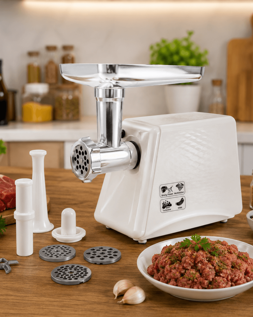 2600W Profesyonel Kıyma Makinesi Paslanmaz Çelik Bıçaklı Çok Amaçlı Et Çekme Makinesi