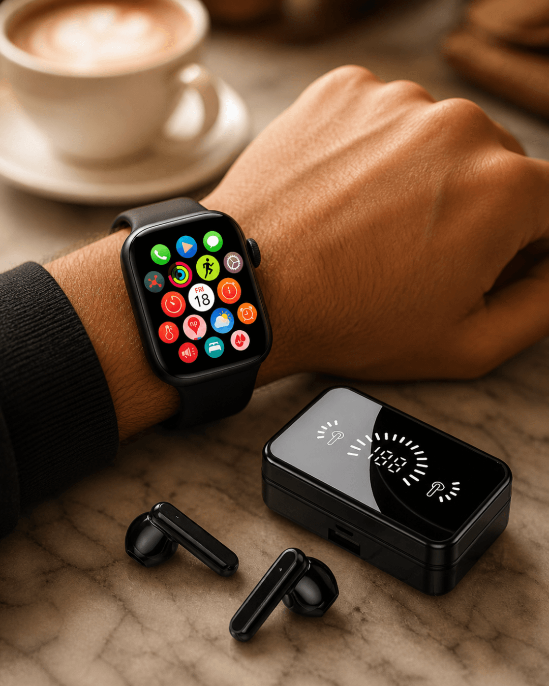 Akıllı Saat ve Bluetooth Kulaklık Seti RS12 S20 Spor Sağlık Takibi