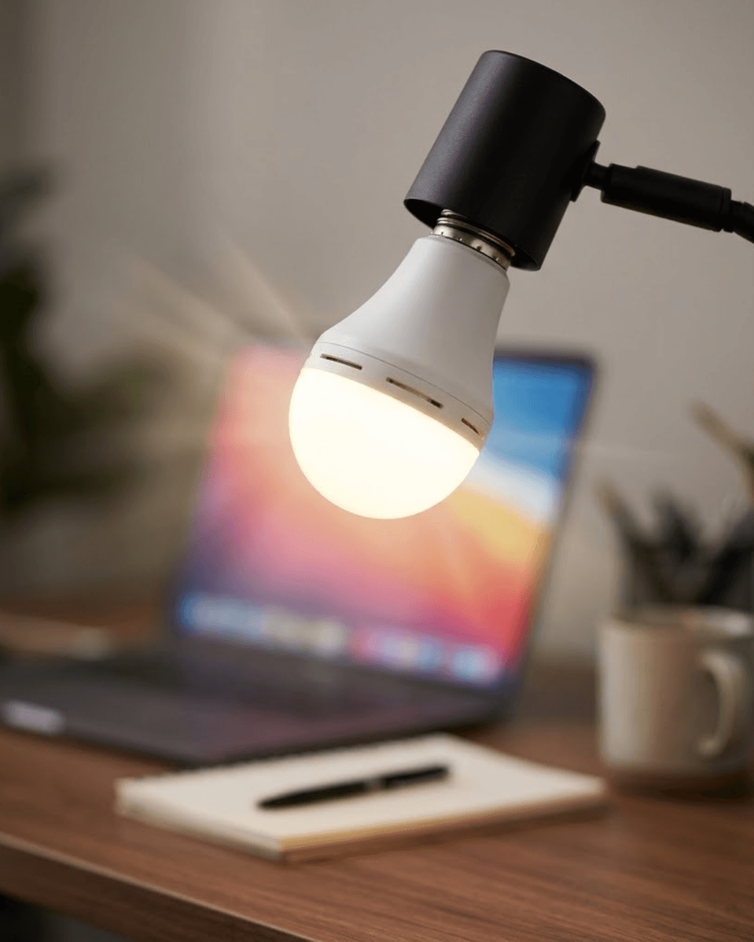 35W Şarjlı LED Ampul 6500K Soğuk Beyaz E27 Duy - Kesintisiz Aydınlatma