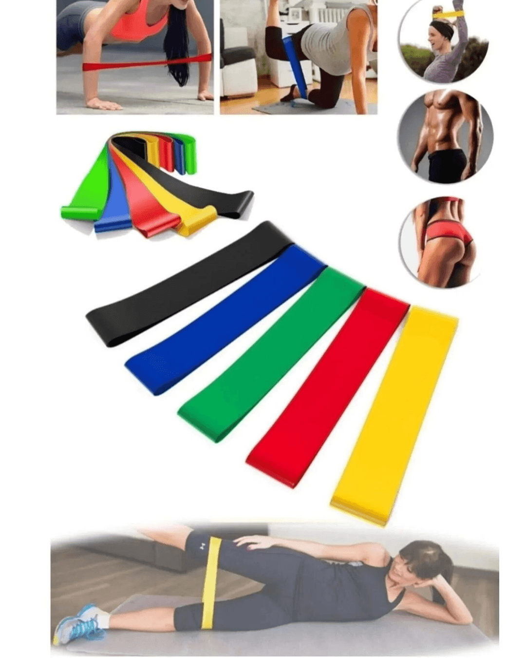BSY110 Egzersiz Lastiği Direnç Bandı Yoga Pilates Fitness 5