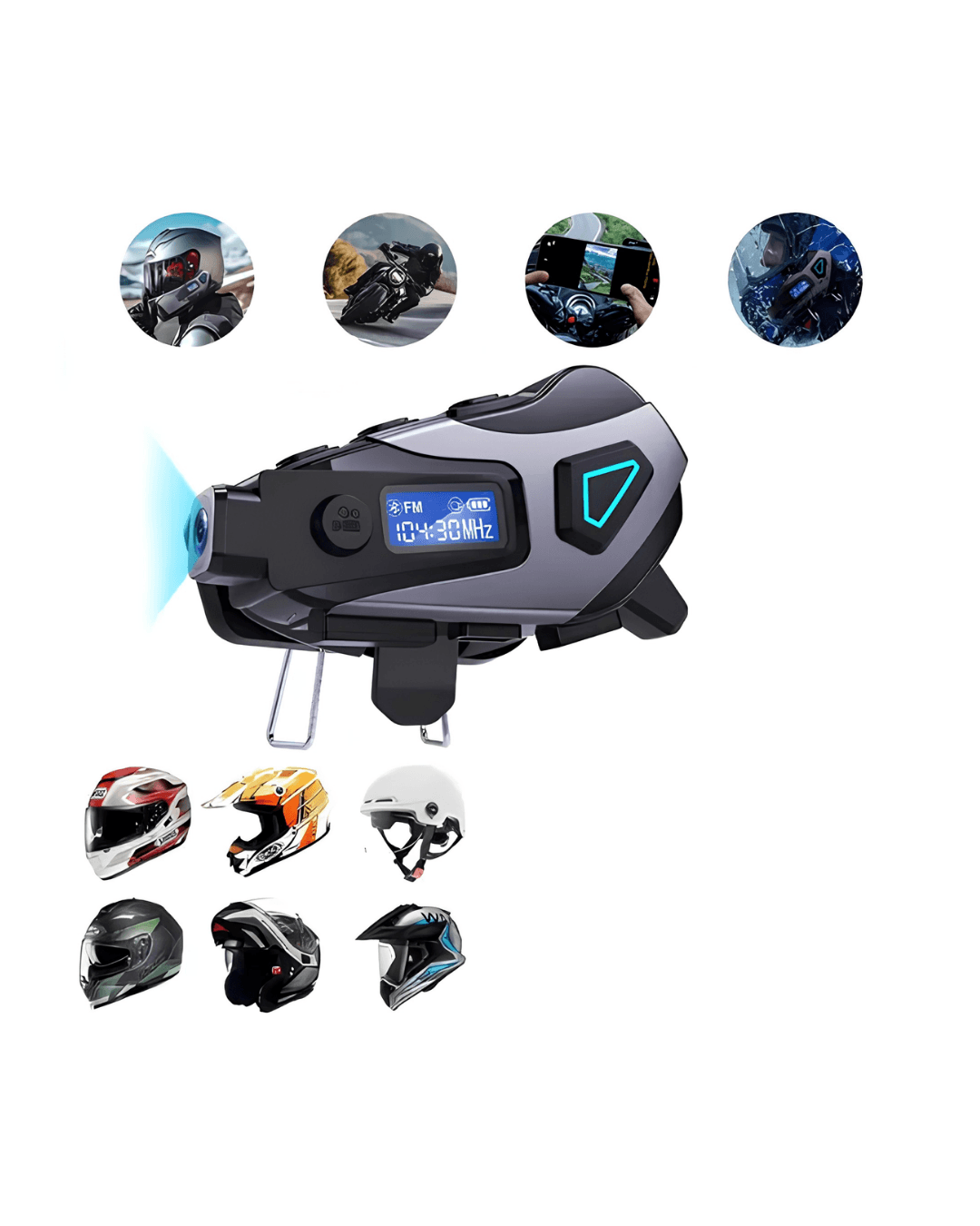 K10 Kameralı İntercom Bluetooth 5.3 Motosiklet Kask Kulaklığı IPX8 Su Geçirmez 4