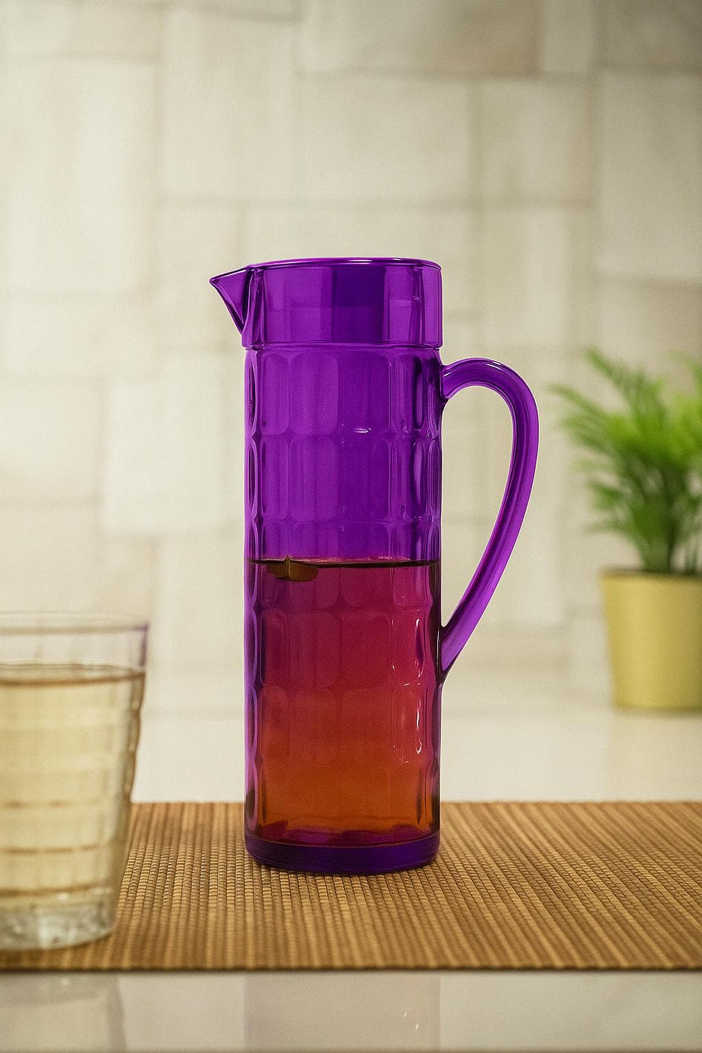 Akrilik Allegra 1,5 Lt Mor Sürahi (Buzdolabı Kapak Rafına Sığar)