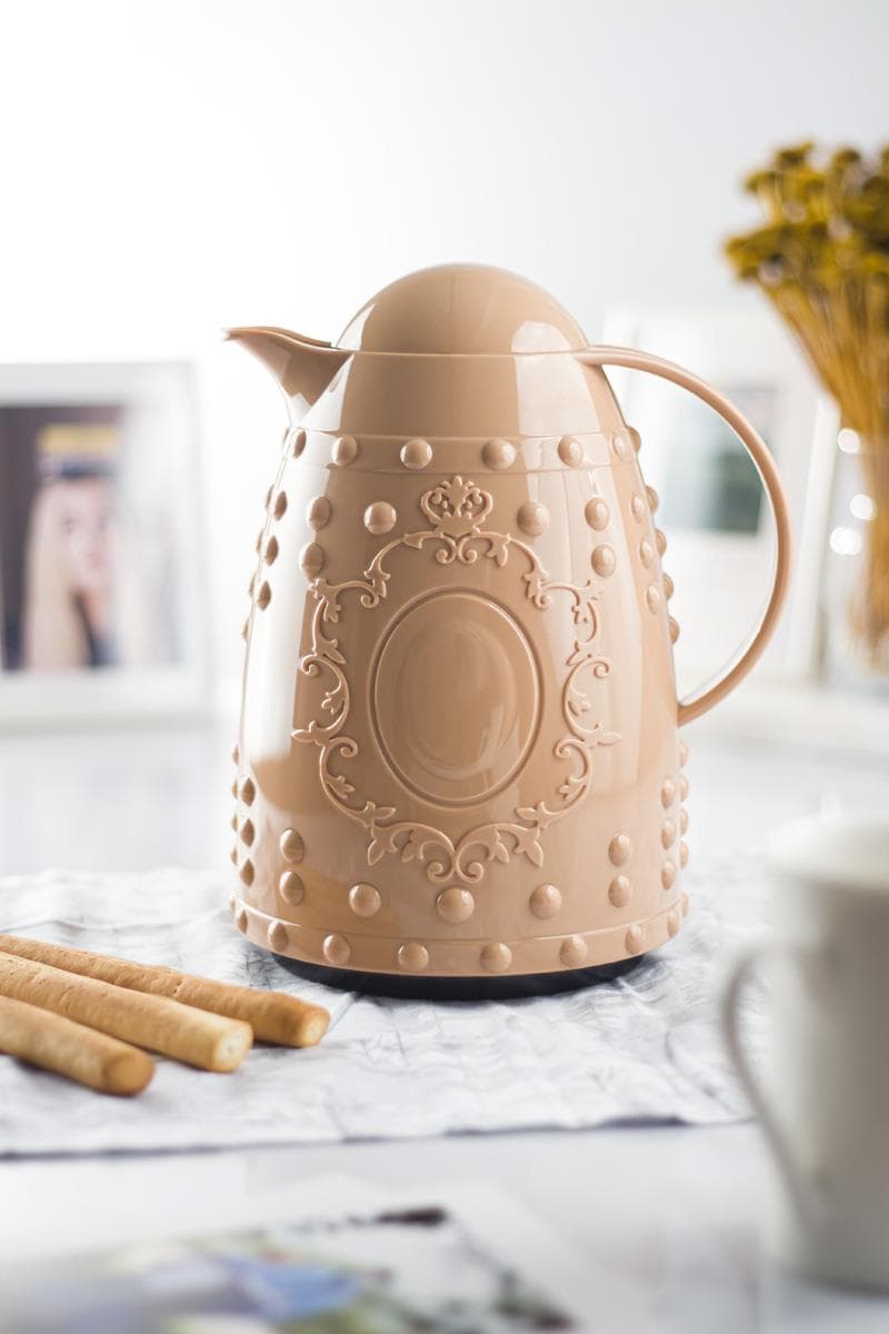 1 LT Isı Yalıtımlı Çay Ve Soğuk Su Termosu Bal (12 Saat Sıcak Tutar& İçi Camdır)