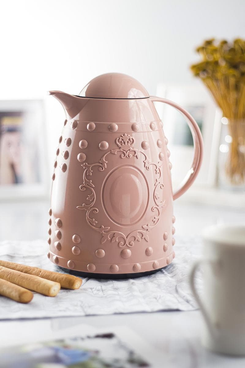 1 LT Isı Yalıtımlı Çay Ve Soğuk Su Termosu Kremit (12 Saat Sıcak Tutar& İçi Camdır)