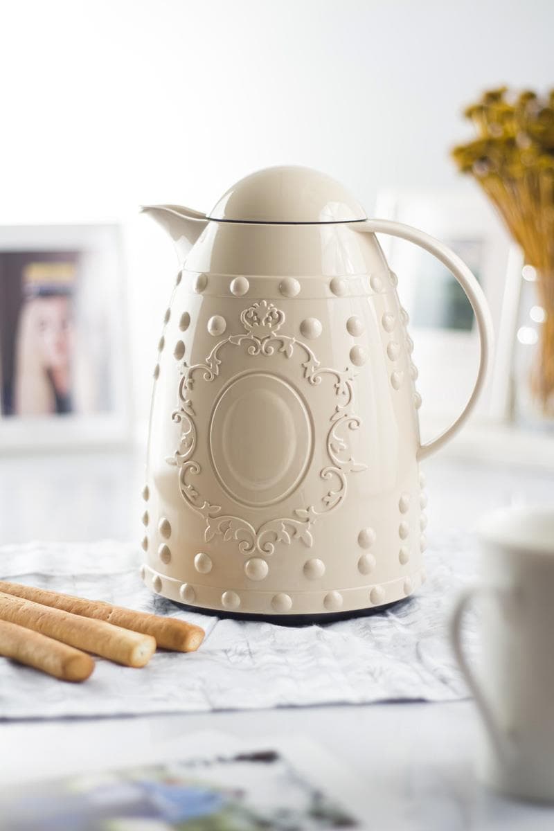 1 LT Isı Yalıtımlı Çay Ve Soğuk Su Termosu Sütlü Kahve (12 Saat Sıcak Tutar& İçi Camdır)